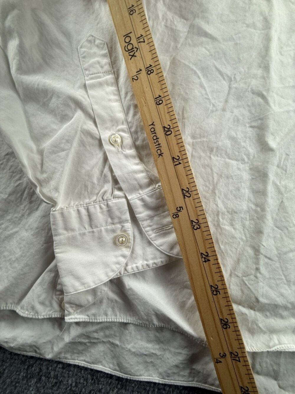 Lorenzini Italy 15.5 (39) White Button Up Shirt Long Sleeve Pocket Cotton Men - Picture 9 of 16